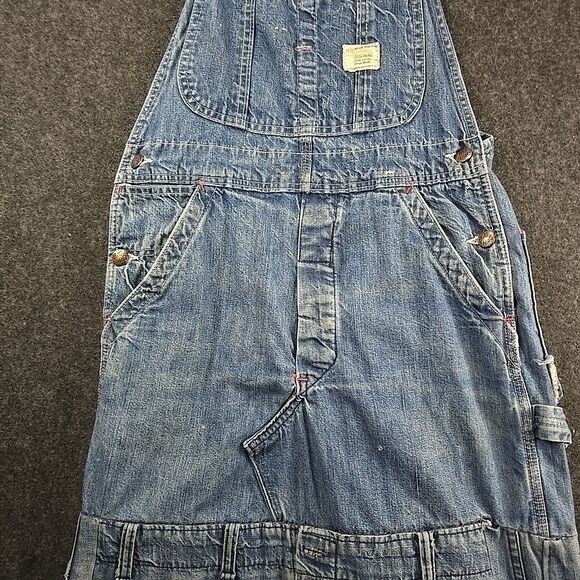 Big Mac Pieced Denim Jumper Bib Overall Dress - Picture 4 of 12